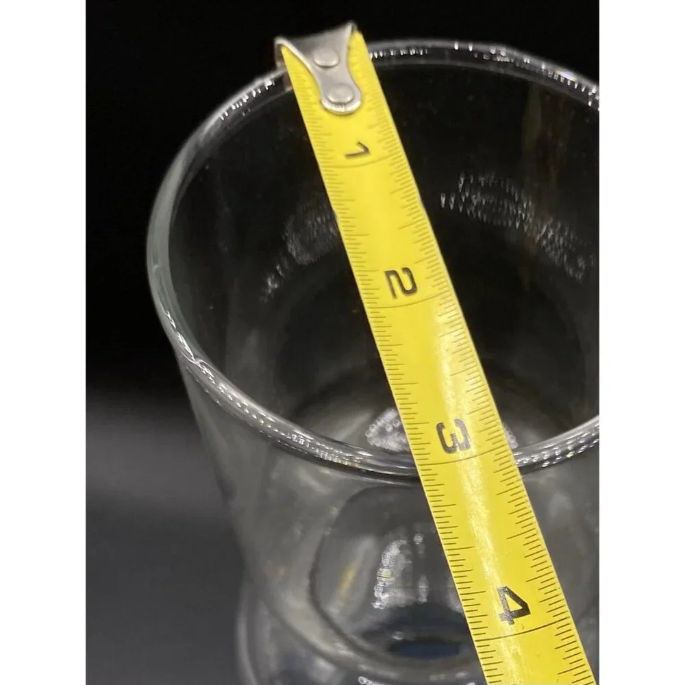 Three Tier Glass Vase Blue & Clear Anthropologie 11.5” Sphere Ribbed